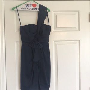 BCBG one shoulder navy blue cocktail dress
